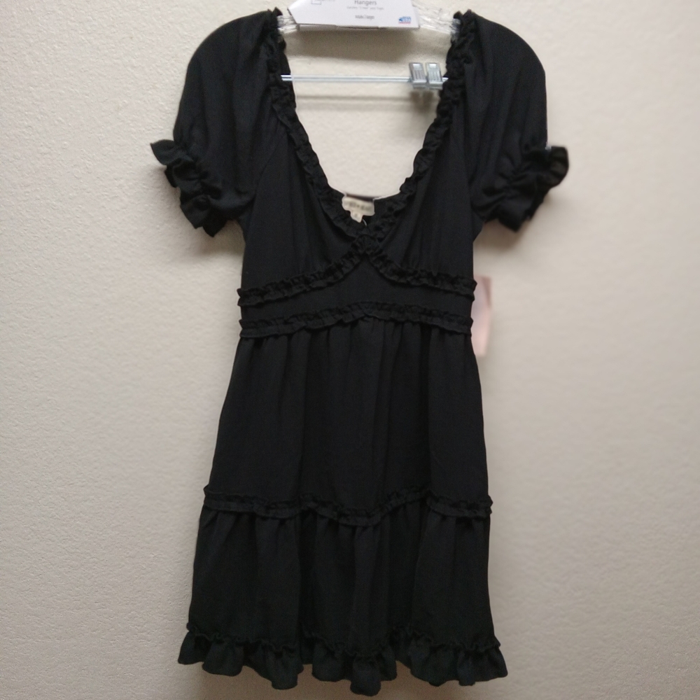 Inspired hearts mini black sun dress